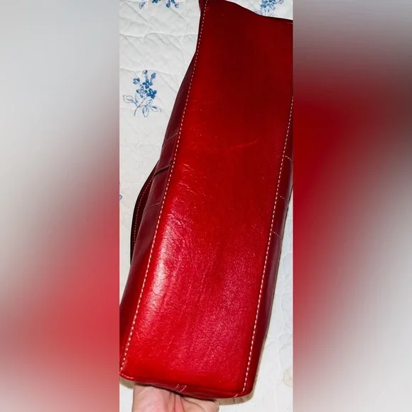 Fossil Emily Cherry Red Leather Shoulder Bag NEW!! - Picture 5 of 12